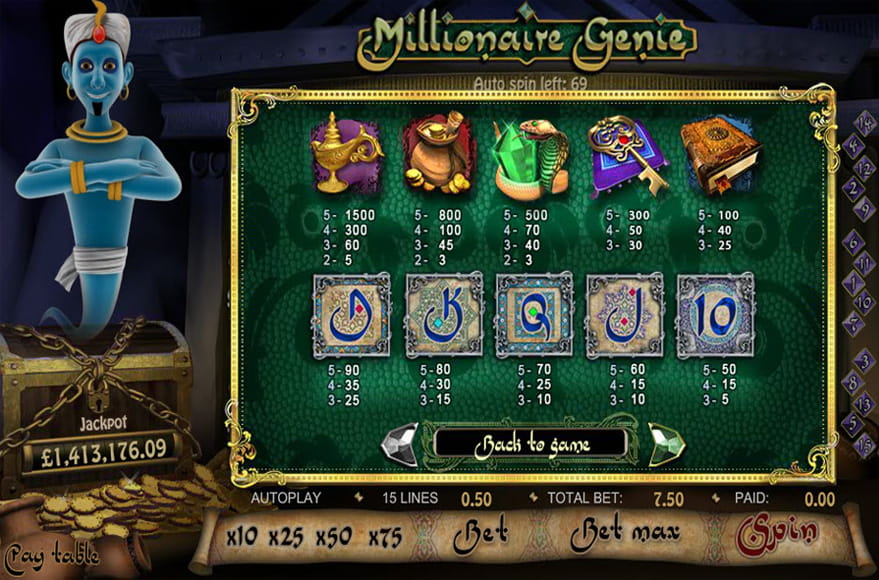 Millionaire Genie Slot at 888 Casino