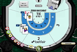 Playtech's Zero Baccarat at Betfair Casino